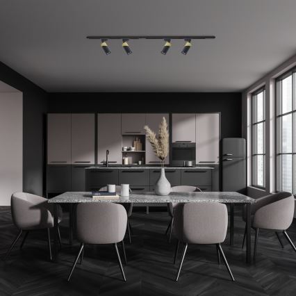 Spotlight NEO För skensystem 1xGU10/8W/230V svart/guld