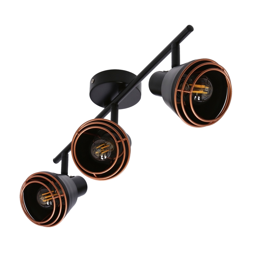 Spotlight NERIA 3xE14/40W/230V svart/koppar