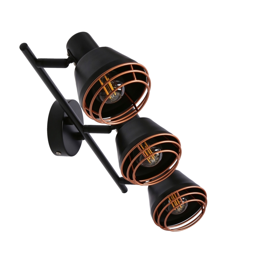 Spotlight NERIA 3xE14/40W/230V svart/koppar