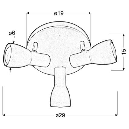Spotlight PICARDO 3xE14/40W/230V turkos