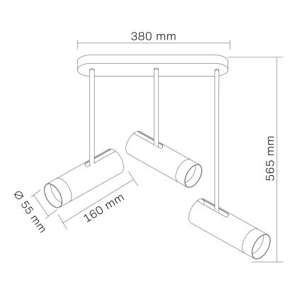 Spotlight PORTO 3xGU10/10W/230V svart