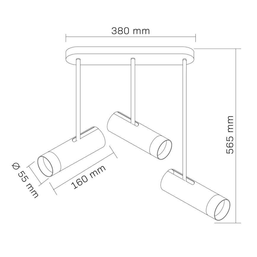 Spotlight PORTO 3xGU10/10W/230V svart