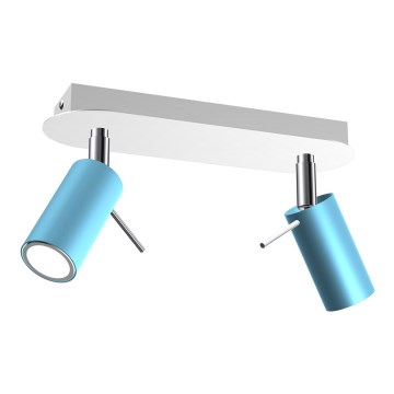 Spotlight  PRESTON 2xGU10/40W/230V blå