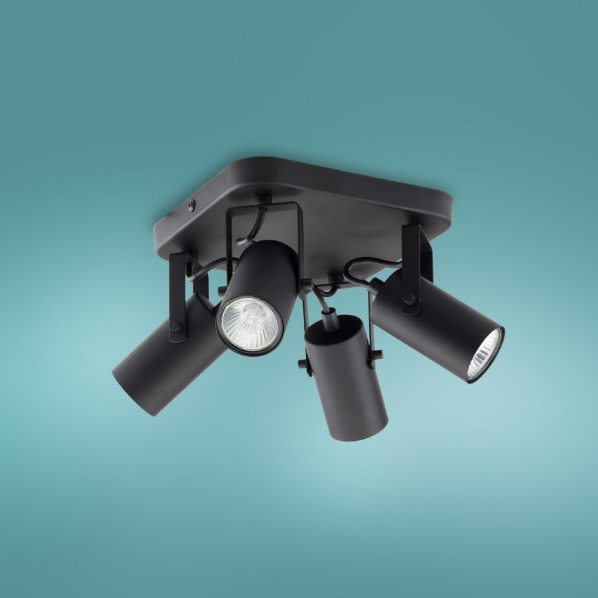 Spotlight  REDO 4xGU10/10W/230V svart 