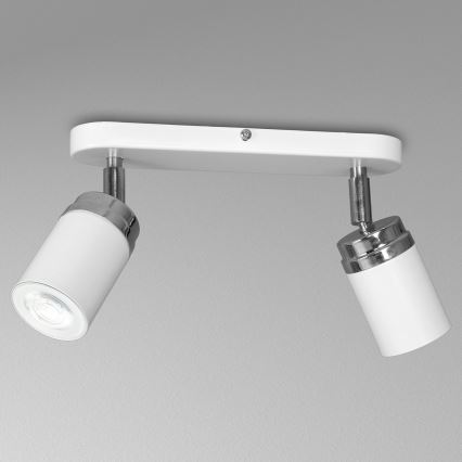 Spotlight RENO 2xGU10/8W/230V vit/skinande krom