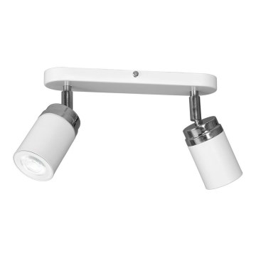 Spotlight RENO 2xGU10/8W/230V vit/skinande krom