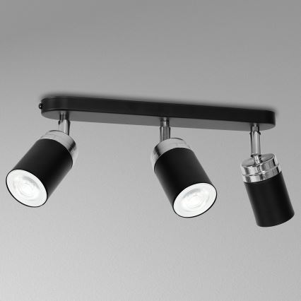 Spotlight RENO 3xGU10/8W/230V svart/skinande krom