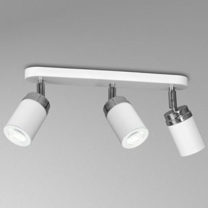Spotlight RENO 3xGU10/8W/230V vit/skinande krom