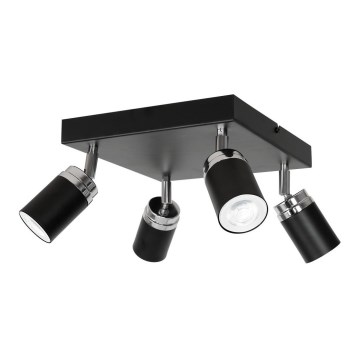 Spotlight RENO 4xGU10/8W/230V svart/skinande krom