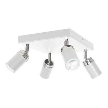 Spotlight RENO 4xGU10/8W/230V vit/skinande krom