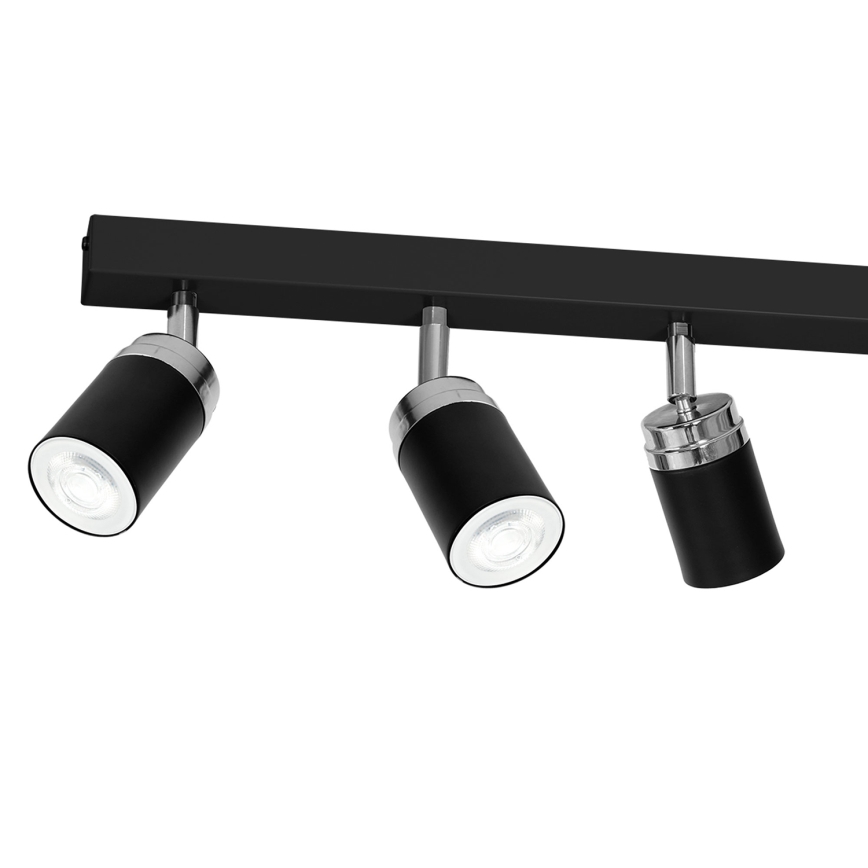 Spotlight RENO 6xGU10/60W/230V svart/skinande krom