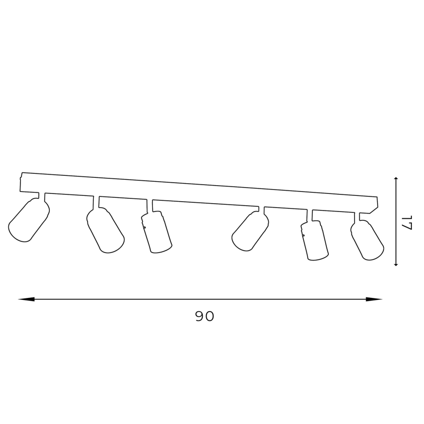 Spotlight RENO 6xGU10/60W/230V svart/skinande krom