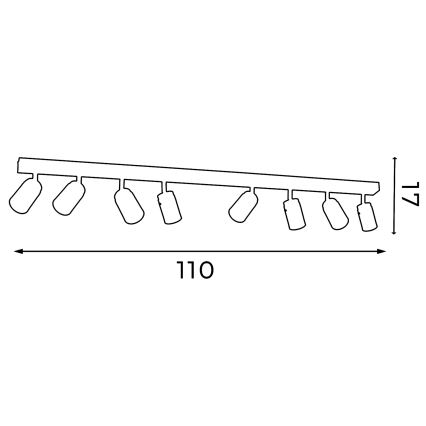 Spotlight RENO 8xGU10/8W/230V svart/guld
