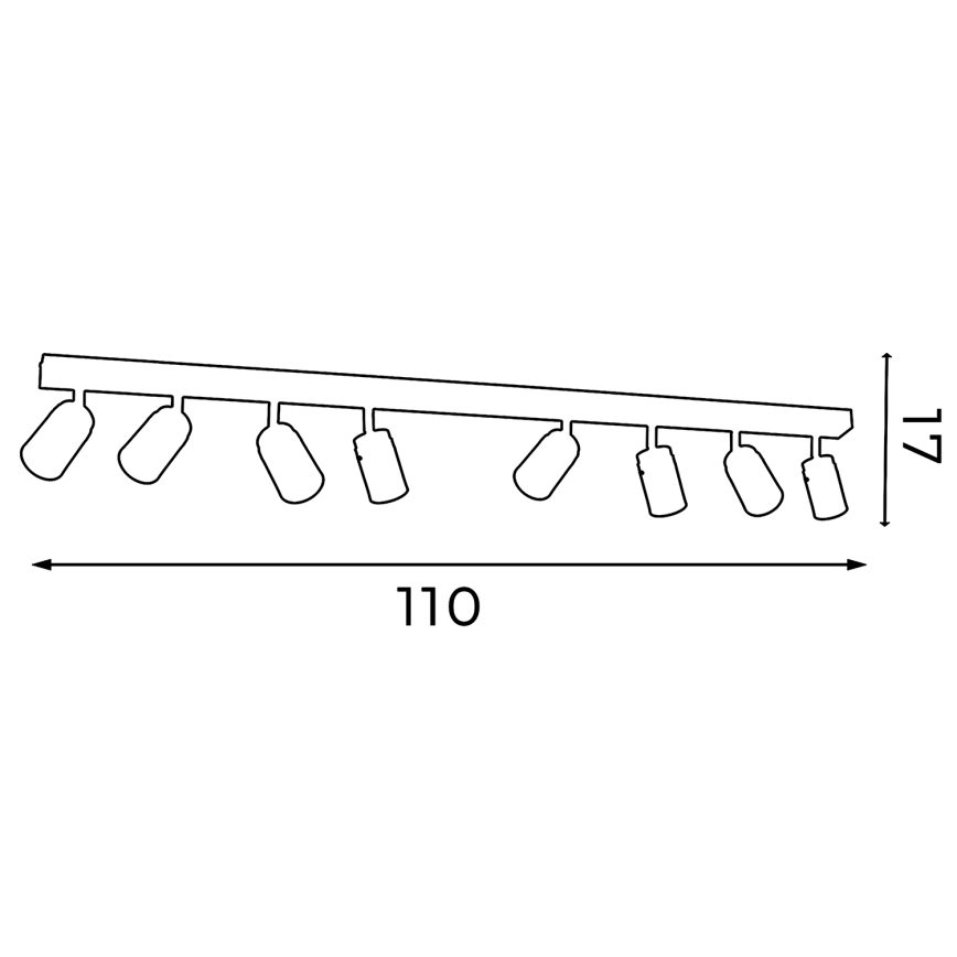 Spotlight RENO 8xGU10/8W/230V vit/skinande krom