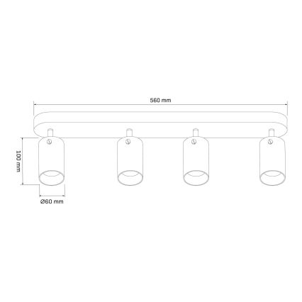 Spotlight SMOKY 4xGU10/10W/230V svart