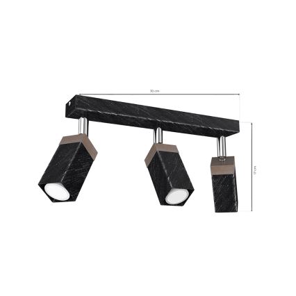 Spotlight  SOLO 3xGU10/MR11/40W/230V svart