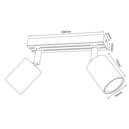 Spotlight TERRA 2xGU10/8W/230V svart/ek