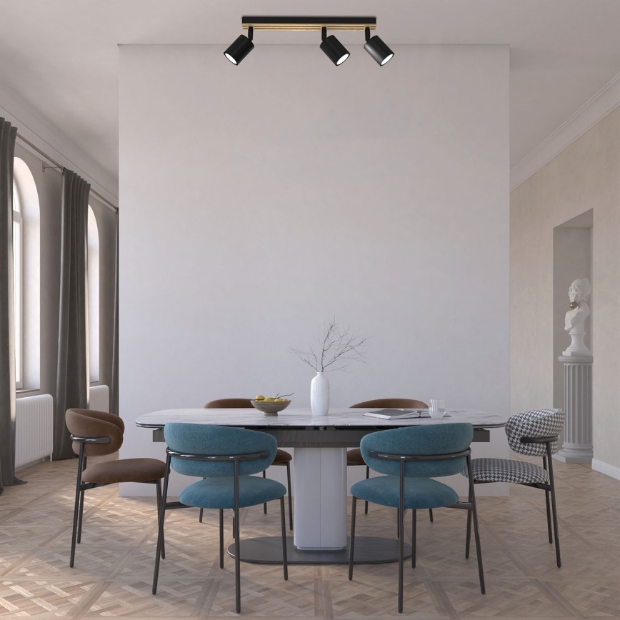 Spotlight TERRA 3xGU10/8W/230V svart/ek