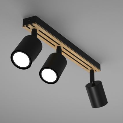 Spotlight TERRA 3xGU10/8W/230V svart/ek