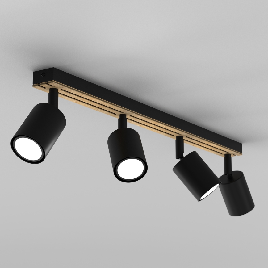 Spotlight TERRA 4xGU10/8W/230V svart/ek