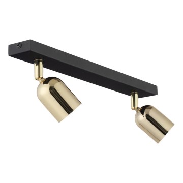 Spotlight TOP 2xGU10/10W/230V svart/guld