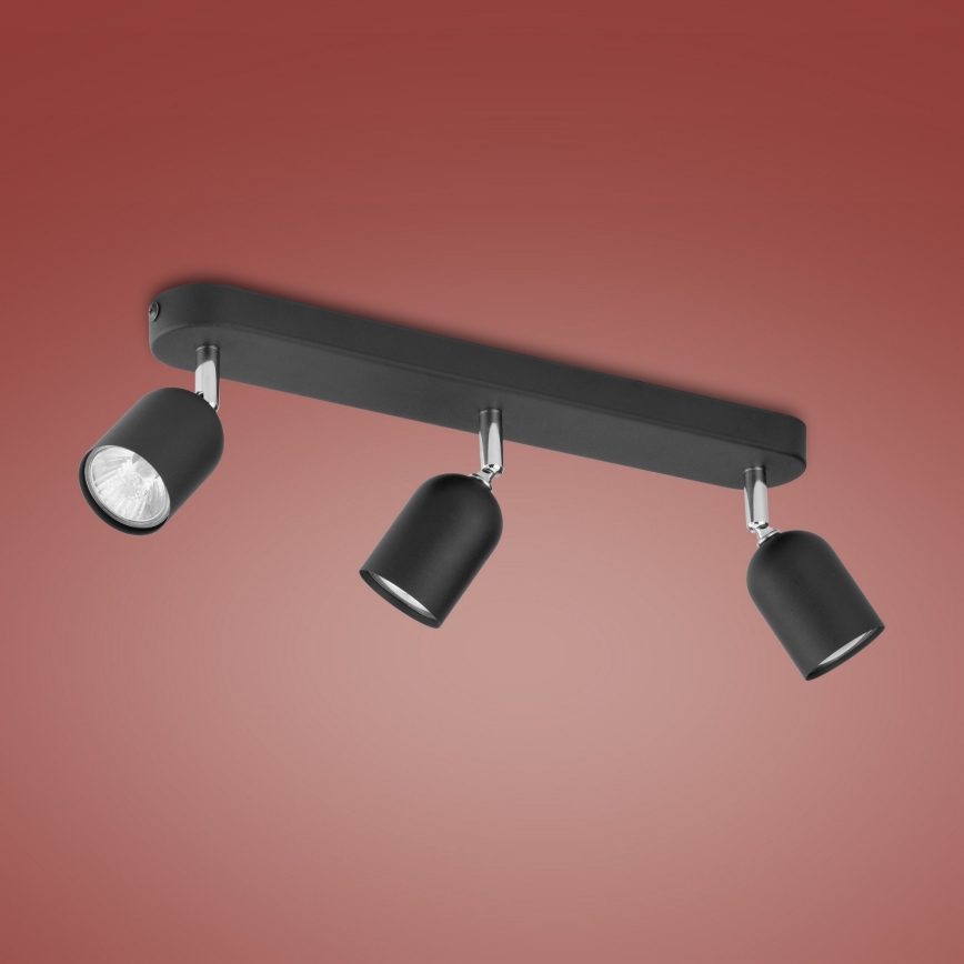 Spotlight  TOP 3xGU10/10W/230V svart 