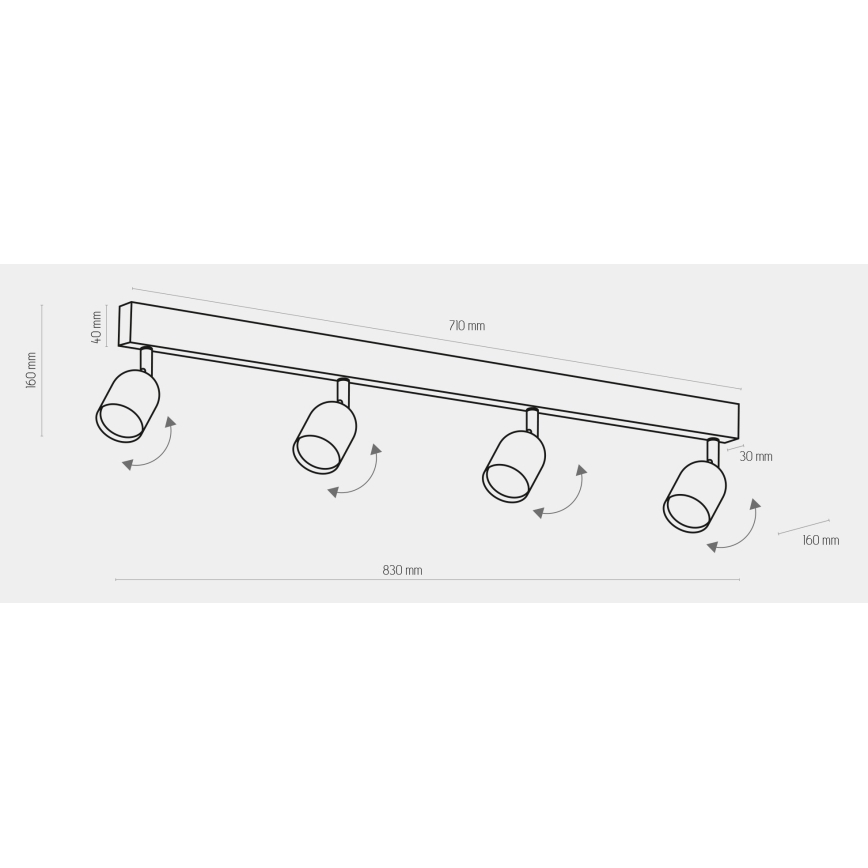 Spotlight  TOP 4xGU10/10W/230V vit 