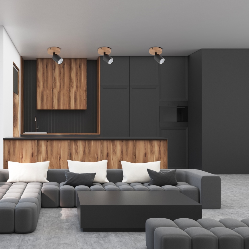 Spotlight  TOP WOOD 1xGU10/10W/230V svart /trä