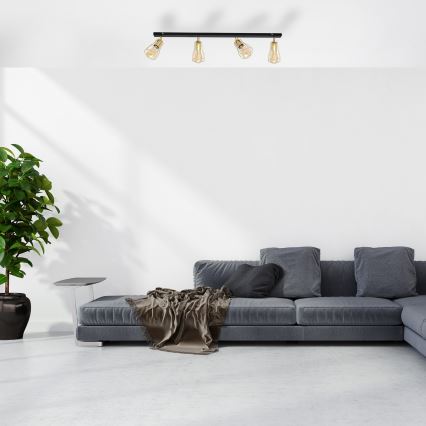 Spotlight TUBE 4xE27/15W/230V guld/svart