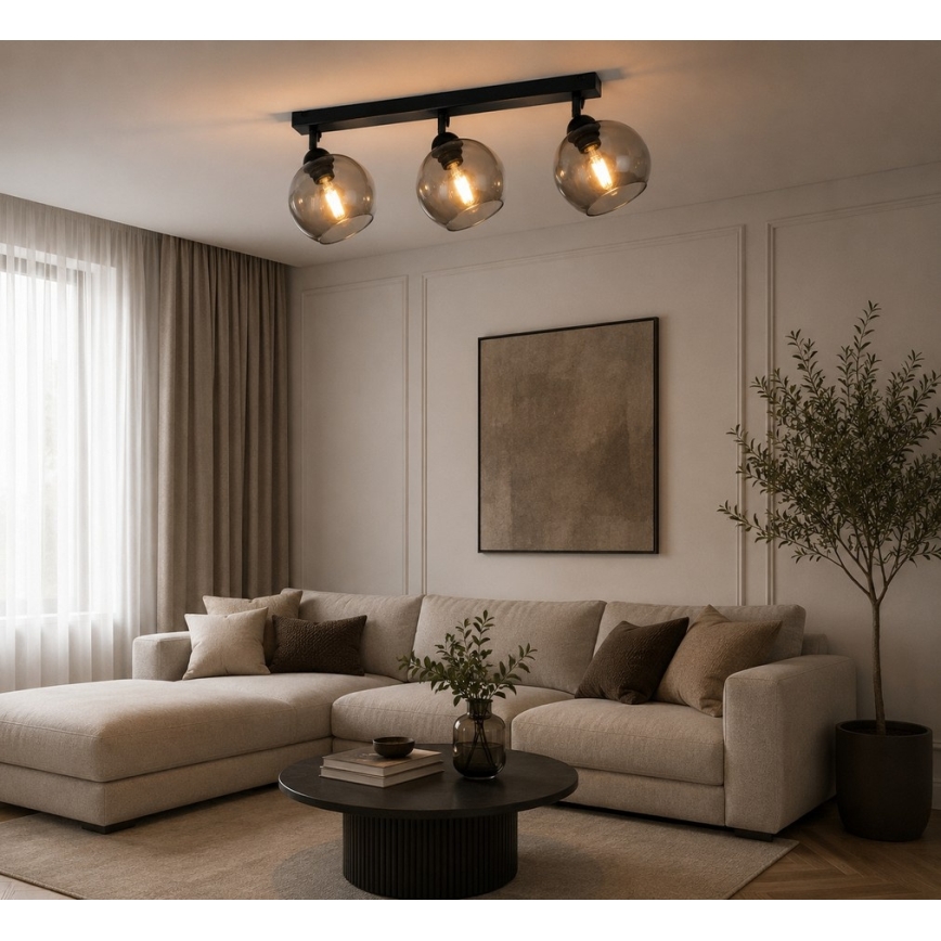 Spotlight  UNO 3xE27/60W/230V svart