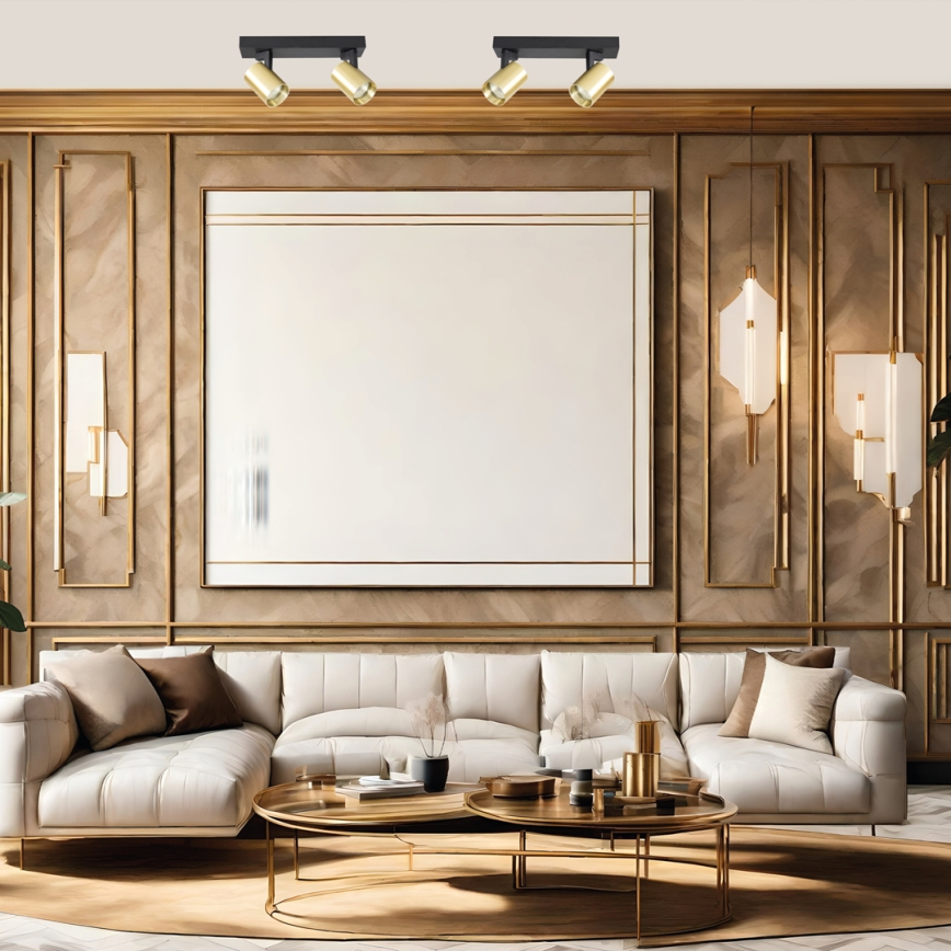 Spotlight VOLF 2xGU10/10W/230V guld/svart