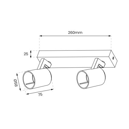 Spotlight VOLF 2xGU10/10W/230V vit