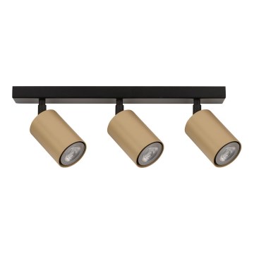 Spotlight  ZOOM 3xGU10/25W/230V svart /gyllene 