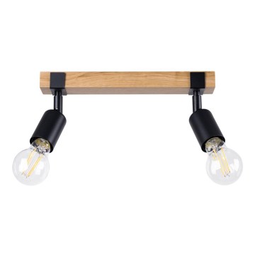 Spotlight ZUCA 2xE27/15W/230V svart/ek