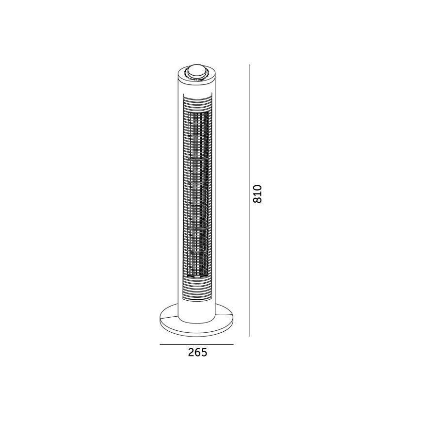 Stående fläkt VENLO 45W/230V 81 cm svart