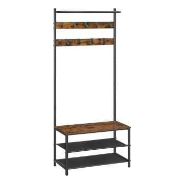 Stående klädhängare NAVOR brun/svart