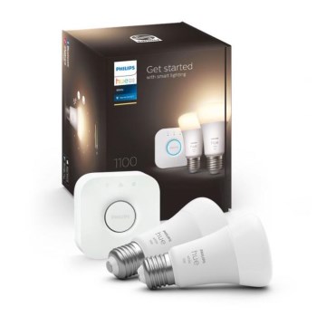 Startkit Philips Hue WHITE 2x E27/9,5 W 2700 K + Hue Bridge