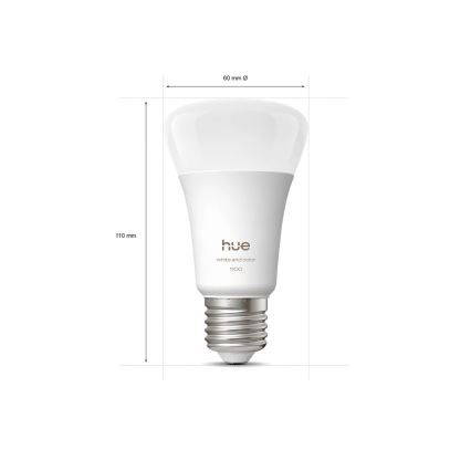 Startpaket Philips Hue WHITE AND COLOR AMBIANCE 2xE27/8,1W 1000-20000K + Hue Bridge