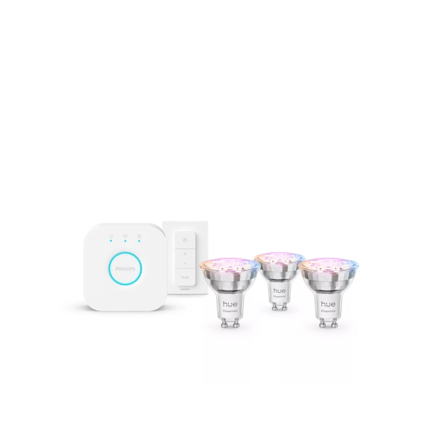 Startpaket Philips Hue White And Color Ambiance Essential 3xGU10/4,7W/230V 2200-6500K + Hue bridge