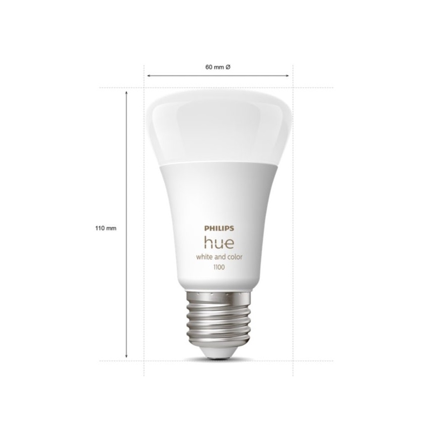 Startpaket Philips Hue WHITE AND COLOR AMBIANCE 3xE27/9W 2000-6500K + Hue Bridge och dimmerbrytare