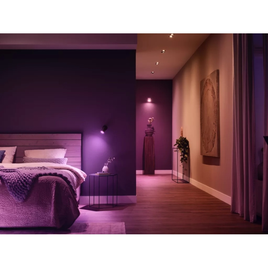 Startpaket Philips Hue WHITE AND COLOR AMBIANCE 3xGU10/4,2W/230V 2200-6500K + Hue Bridge