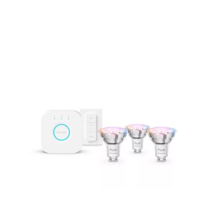 Startkit Philips Hue White And Color Ambiance Essential 3xGU10/4,7W/230V 2200-6500K + anslutningsenhet