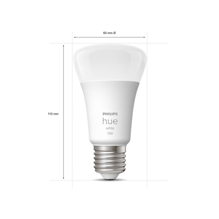 Startpaket Philips Hue WHITE 3xE27/9,5W 2700K + Hue Bridge och dimmerbrytare