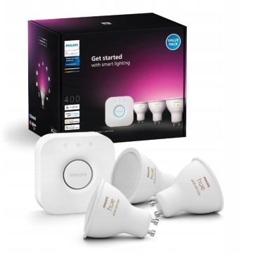 Startpaket Philips Hue WHITE AND COLOR AMBIANCE 3xGU10/4,2W/230V 2200-6500K + Hue Bridge