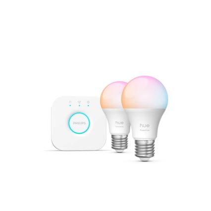 Startkit Philips Hue White And Color Ambiance Essential 2xE27/8W/230V 2200-6500K + Hue bridge