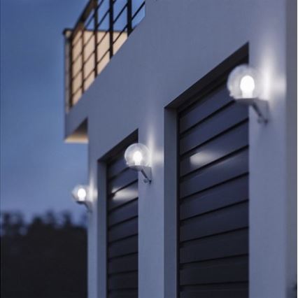 STEINEL 005917 - Utomhus Väggbelysning med sensor L585S 1xE27/60W vit IP44