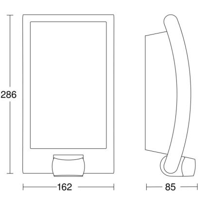 Steinel 009816 - Utomhus Väggbelysning med sensor L 22 S 1xE27/60W/230V IP44