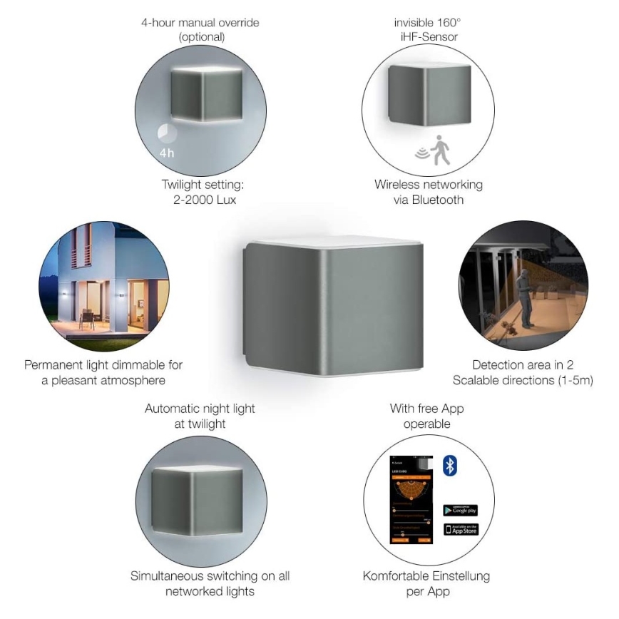 Steinel 055530 - LED Utomhusbelysning med sensor L 840 LED/9,5W/230V IP44