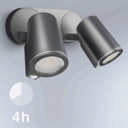STEINEL 058654- LED Utomhusbelysning med sensor SPOT DUO 2xGU10/7,5W/230V IP44