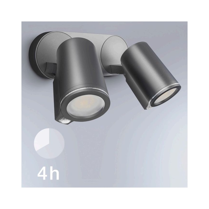 STEINEL 058654- LED Utomhusbelysning med sensor SPOT DUO 2xGU10/7,5W/230V IP44